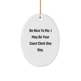 Funny Court Clerk Oval Ornament Gifts from Friends for Court Clerk - Image 1